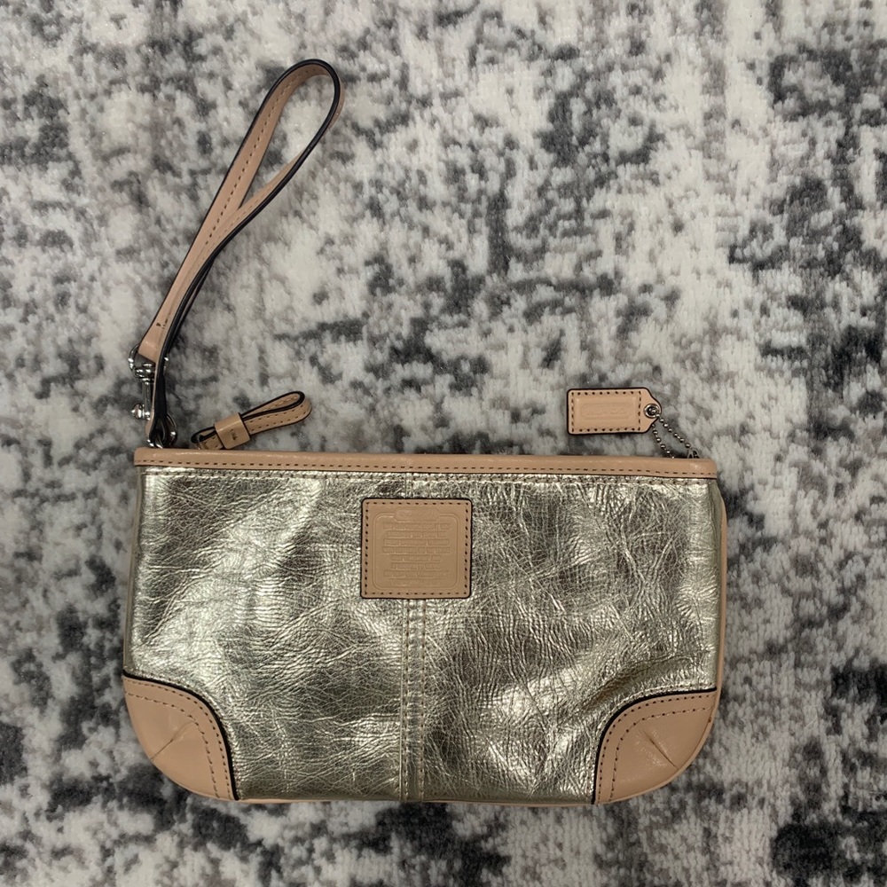Coach Metallic Clutch Wristlet